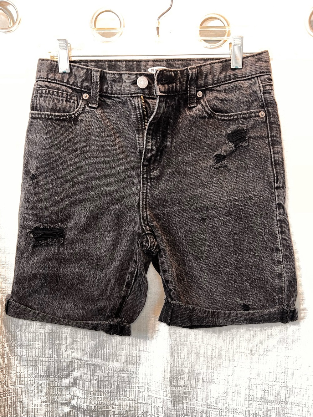 Old Navy Black Denim Jeans with Gold Zipper Detail size kids 14
